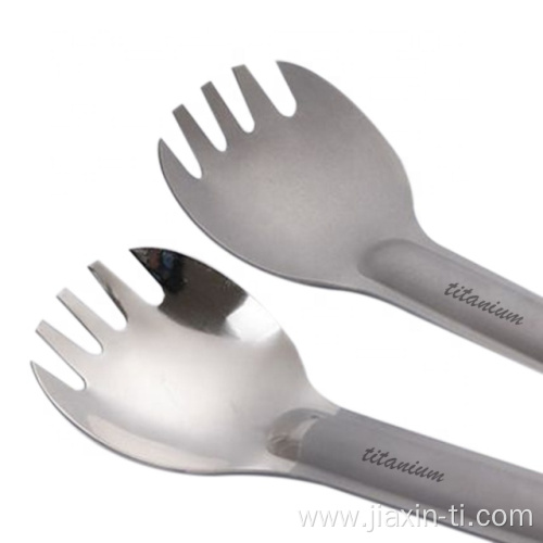 long handle titanium spoon spork for fast food